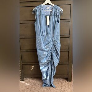 Veronica Beard Blue and White Striped Dress